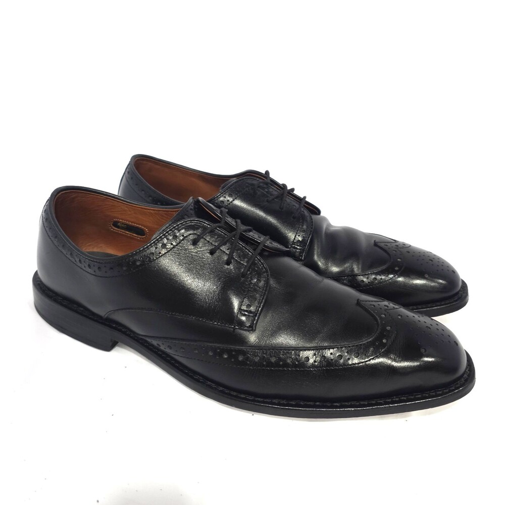 Allen Edmonds Bel Air Black Leather Derby Wingtip Derby Shoes Men's 10.5 D MINT